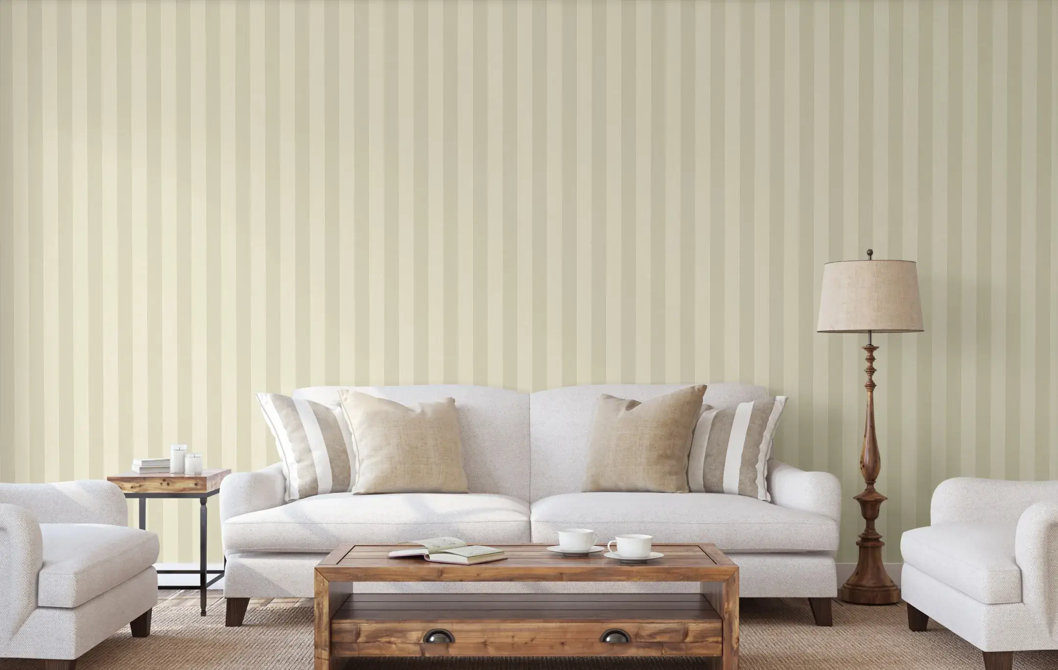 Beige Embossed Wallpaper – Flocked Velvet (3704-4)
